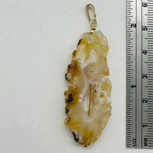 Load image into Gallery viewer, Druzy Agate Slice Designer 14kgf Pendant | 2 1/4" Long | Druzy Agate Crystal |
