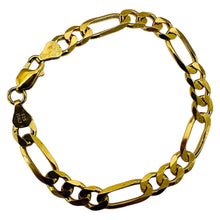 Load image into Gallery viewer, Handmade Italian 18K Gold Vermeil Figaro Chain Bracelet | 7mm | 7" | 10g |
