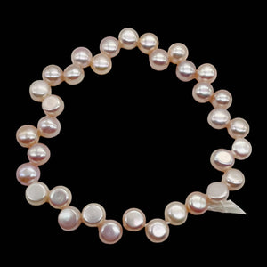 Top Drilled Button 7-7.25x4mm Lavender Pink FW Pearl 8" Strand 4761