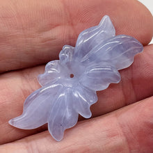 Load image into Gallery viewer, Chalcedony 18ct Hand Carved Flower Pendant Bead | 39x18x4mm | Blue | 1 Bead |
