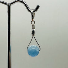 Load image into Gallery viewer, Aquamarine Sterling Silver Wire Wrap Spinner Pendant | 1" Long | Blue |
