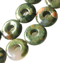 Load image into Gallery viewer, 5 Raintree Rhyolite Jasper Pi Circle Beads 009529P
