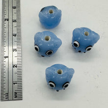 Load image into Gallery viewer, Kitty Cat Ceramic Round Beads | 15mm | Lavender Blue | 4 Beads |
