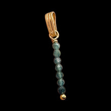 Load image into Gallery viewer, Sapphire AAA Faceted Bead Yellow Gold Pendant | Blue, Dark Blue | 1" Long|
