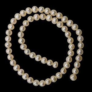 6.5 x 7mm Cream White FW Pearl 8 inch Strand 001304HS