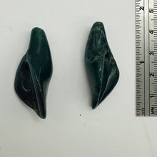 Load image into Gallery viewer, Fancy Jasper Lily Carved Flower Beads | 35x16x12mm | Green, Maroon | 2 Beads |
