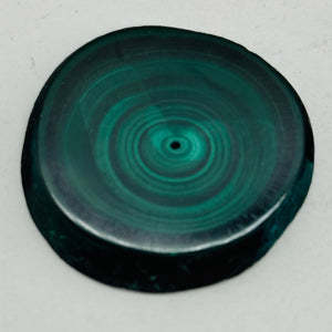 Malachite 31g Polished Round Stalactite Slice | 41x41x7mm | Green | 1 Specimen |