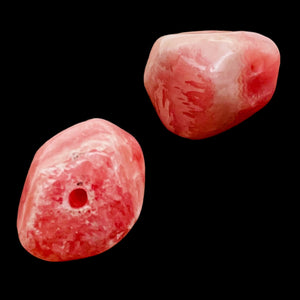 2 Magnificent Pink Rhodochrosite Nuggets Beads