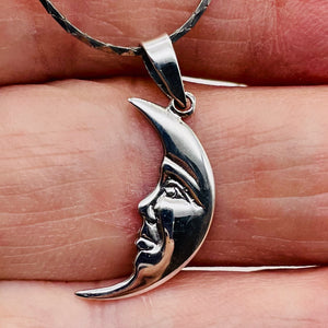 Man in the Moon Sterling Silver Charm | 1 1/4" Long | Silver | 1 Pendant |