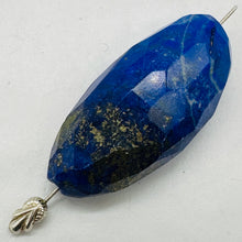 Load image into Gallery viewer, Blue Lapis Lazuli Designer Cut Pendant Bead 100ct 44x21x15mm
