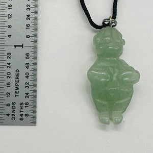 Aventurine Stone Goddess of Willendorf Pendant Necklace | 3/4' Long | Green |