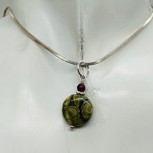 Load image into Gallery viewer, Raintree Rhyolite Jasper Sterling Silver Pendant | 1&quot; Long | Green, Pink |

