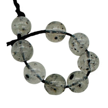Load image into Gallery viewer, Tourmalinated Quartz Bead Parcel |7mm | 2 1/4&quot; Long | Clear, Black | 8 Beads |
