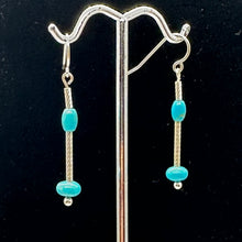 Load image into Gallery viewer, Unique Natural Turquoise &amp; Silver Earrings 6378
