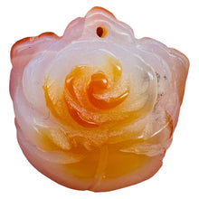 Load image into Gallery viewer, Carved Carnelian rose Flower Bead | Orange | 24x10mm | 1 Bead |
