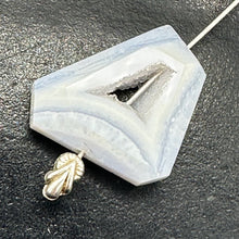 Load image into Gallery viewer, Chalcedony Druzy 29ct Designer Cut Pendant Bead| 27x21x7mm| Blue|1 Pendant Bead|
