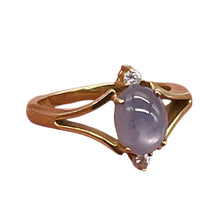 Load image into Gallery viewer, Star Sapphire Oval Cut and Diamonds 14K Gold Ring | Size 3.5 | Blue | 1 Ring |
