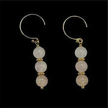 Load image into Gallery viewer, Morganite AA A Beads Rose Gold Earrings | 1" Long | 1 Pair |
