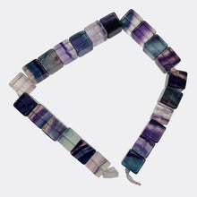 Load image into Gallery viewer, Natural Fluorite 8&quot; Strand | 5mm | Purple Blue Green | 5mm | Cube | 23 Beads |
