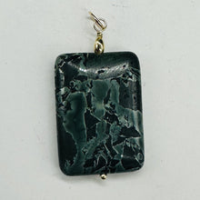 Load image into Gallery viewer, Tsunami Stone 14K Gold Filled Rectangle Pendant | 35x25x7.5mm | Green White | 1
