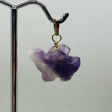 Load image into Gallery viewer, Dinosaur Carved Amethyst Stegosaurus 14Kgf Pendant | 1 inch long | Purple |
