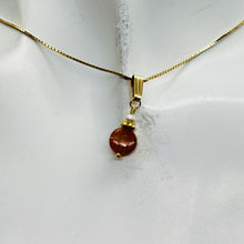 Load image into Gallery viewer, Sunstone and Pearl14K Gold Filled Pendant | 3/4 &quot; (Long) | Orange |
