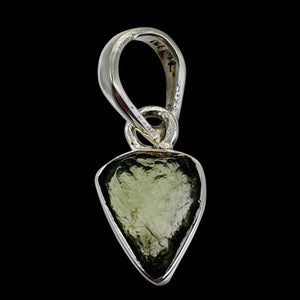 Moldavite 8.88ct Sterling Silver Heart Pendant | 3/4" Long | Green | 1 Pendant |