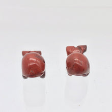 Load image into Gallery viewer, Carved One Animal Brecciated Jasper Whale Beads | 21x11x9mm | Red, Grey
