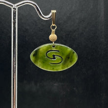 Load image into Gallery viewer, Jade New Zealand Maori Koru 14K Gold Filled Pendant | Green | 1&quot; Long |
