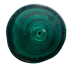 Malachite 31g Polished Round Stalactite Slice | 41x41x7mm | Green | 1 Specimen |