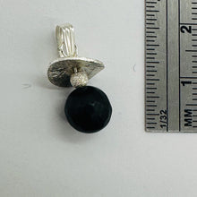 Load image into Gallery viewer, Black Stone Africa Sterling Silver Pendant Matte Black Handmade USA 1 Inch
