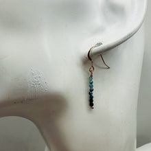 Load image into Gallery viewer, Sapphire AAA Faceted Bead Rose Gold Earrings | Blue, Dark Blue | 1 1/4" |
