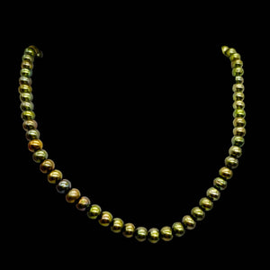 Fresh Water Pearls Round 16" Strand | 6mm | Iridescent Olive | 74 Pearls |