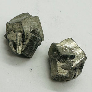 Pyrite Crystal Nugget Beads | 19x16x13 to 19x14x14mm | Silver Gold | 2 Beads |
