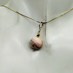 Pink Peruvian Opal Matte Finish Drop Bead Pendant | Pink | 1" Long |