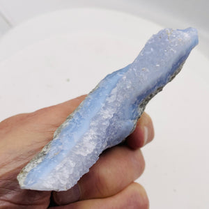 Chalcedony 193g Natural Display Specimen| 3 3/4x3 3/4x 1" | Blue White Gray |