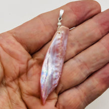 Load image into Gallery viewer, Designer Pink Mussel Shell Sterling Silver Pendant | 2 3/4&quot; Long |
