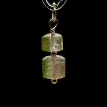 Load image into Gallery viewer, Natural Watermelon Tourmaline 14K Gold Filled Pendant | Green, Clear, Pale Pink|
