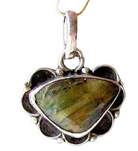 Load image into Gallery viewer, Fiery Labradorite &amp; Sterling Silver Pendant 8326
