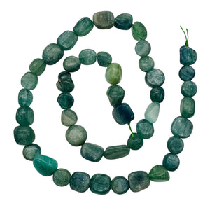 Kyanite Polished Rounded Nugget 8" Strand | 10x10x6mm | Green, Silver| 22 Beads|