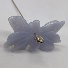 Load image into Gallery viewer, Chalcedony 20ct Hand Carved Flower Pendant Bead| 36x19x4mm|Blue| 1 Pendant Bead|
