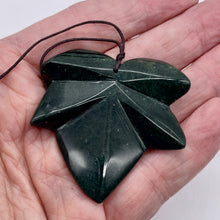 Load image into Gallery viewer, Jasper Carved Pendant Leaf Bead | 50x50x9mm | Dark Green | 1 Bead |
