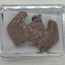 Load image into Gallery viewer, Rhodonite Hand Carved Stone Bat Pendant | 1&quot; Long | Pink | 1 Pendant Necklace |
