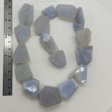Load image into Gallery viewer, Drusy Blue Chalcedony 136g Quadrilateral Strand | 31x20 to 21x17mm| Blue, White|
