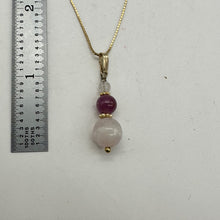 Load image into Gallery viewer, Kunzite Ruby Precious Stone 14K Gold Filled Pendant Necklace | 1 1/4 inch long|
