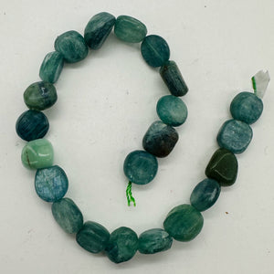 Kyanite Polished Rounded Nugget 8" Strand | 10x10x6mm | Green, Silver| 22 Beads|
