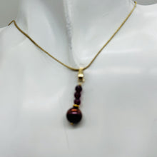 Load image into Gallery viewer, Purple Black Grape Freshwater Pearl 14K Gold Filled Pendant | 1&quot; Long |
