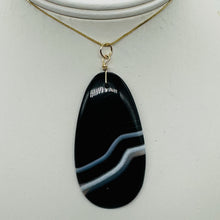Load image into Gallery viewer, Stunning! Black and White Sardonyx 14Kgf Wire Wrap Pendant | 2 3/4 Inch Long |
