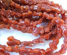 Load image into Gallery viewer, Prosperity Hand Carved Red Aventurine Frog Beads | 22x16x9mm | Red
