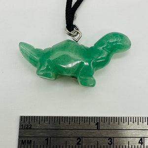 Aventurine Diplodocus Dinosaur Pendant | 3/4" Long | Green |